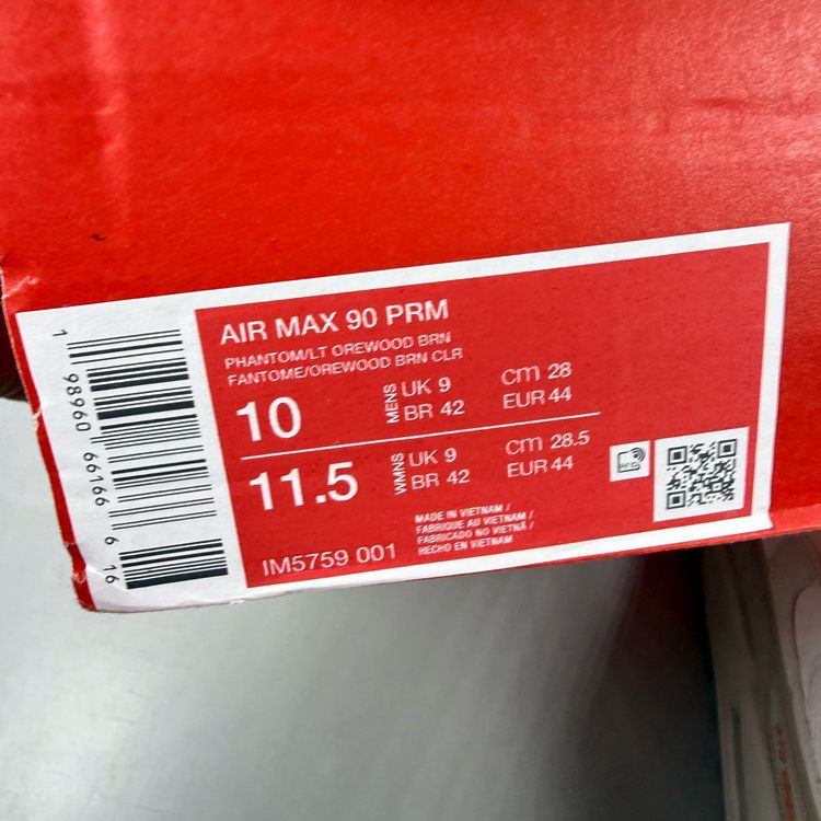 Nike Air Max 90 Size UK 9 Premium Phantom Cream Beige Men's Trainers IM5759-001 image 5