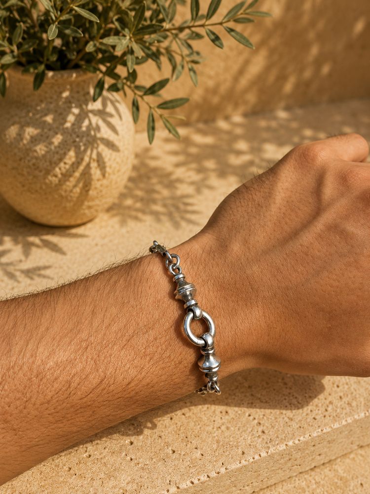 Vintage Sterling Silver Statement Link Bracelet | 7.5 Inch | 26.5g | Heavy Unisex Jewellery
