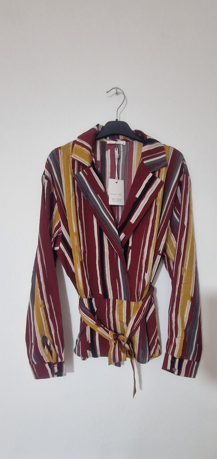 Other Striped Long Sleeve Blouse With Belt product image
