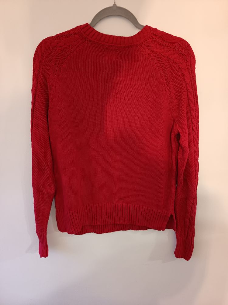 Gap Red Cable Knit Sweater obraz 3