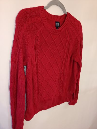 Gap Red Cable Knit Sweater