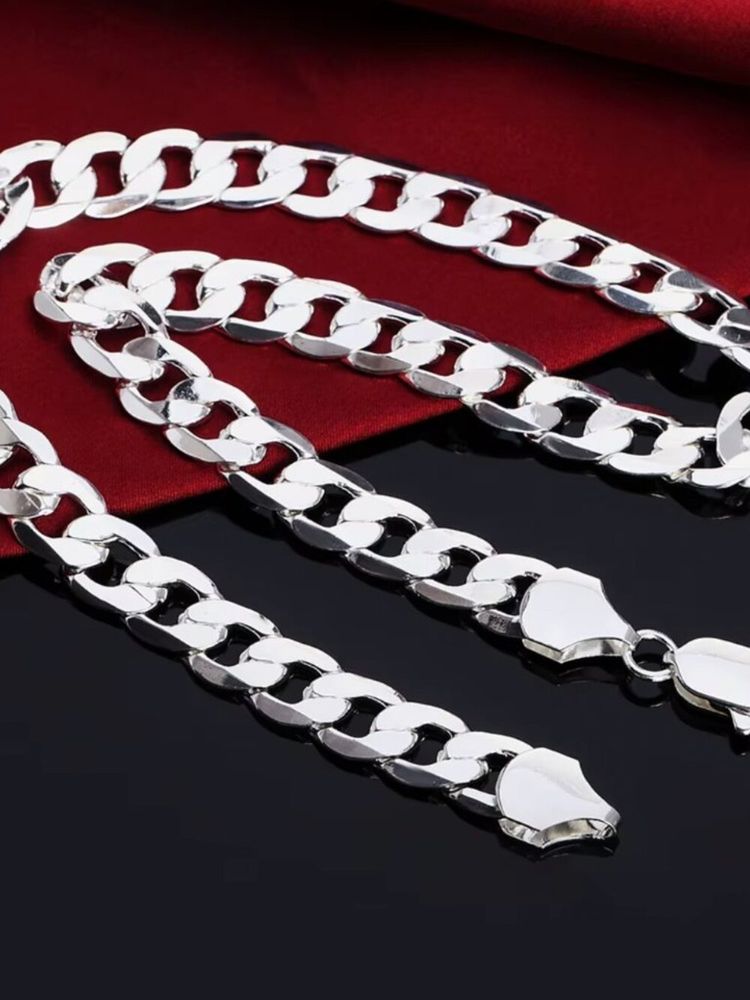 Silver Chain Necklace obraz 4