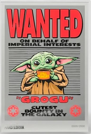 Mandolorian Grogu - Wanted 5g silver foil