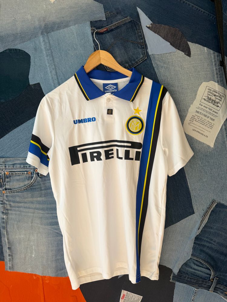 Umbro White Football Jersey With Pirelli Logo