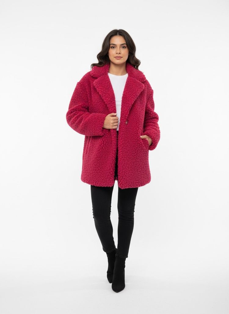 Other fucsia teddy coat product image