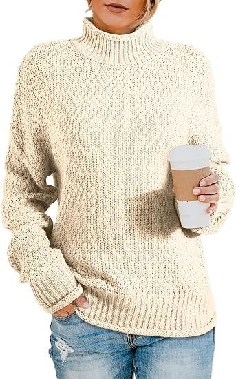 Cream Knit Turtleneck Sweater image 2