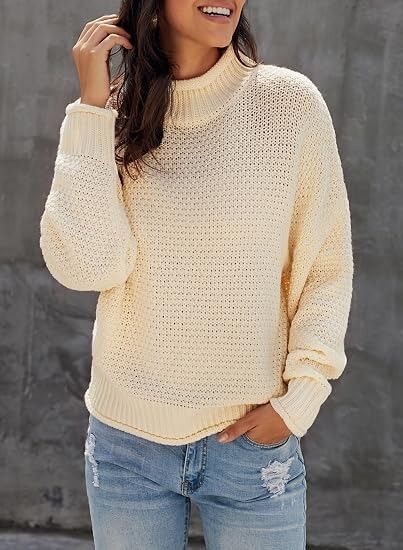 Cream Knit Turtleneck Sweater image 1