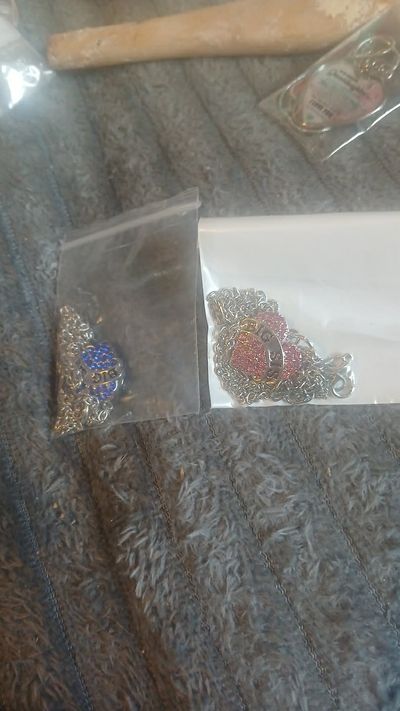 Heart And Crescent Moon Pendants With Chains