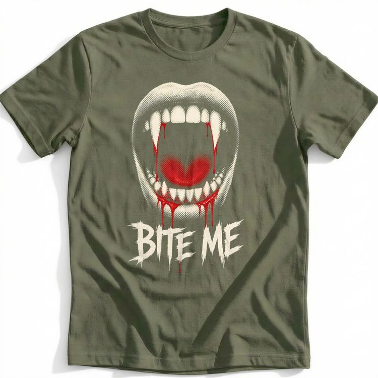 Vampire Fangs Bite Me T-Shirt US 5