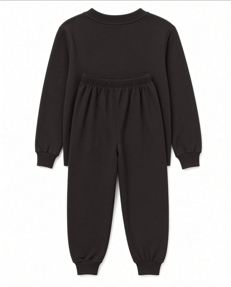 Black Kids Sweatshirt And Jogger Set image 3