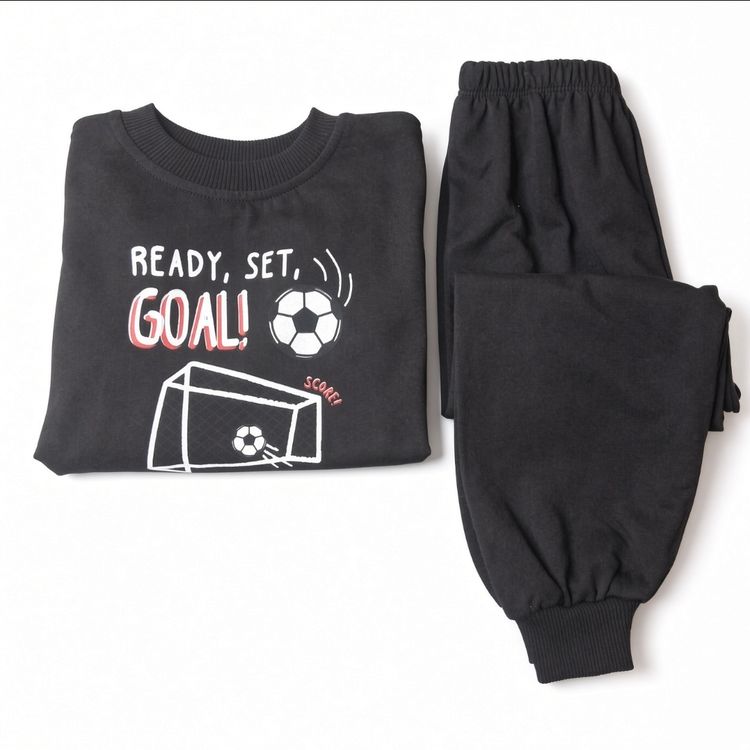 Black Kids Sweatshirt And Jogger Set image 2