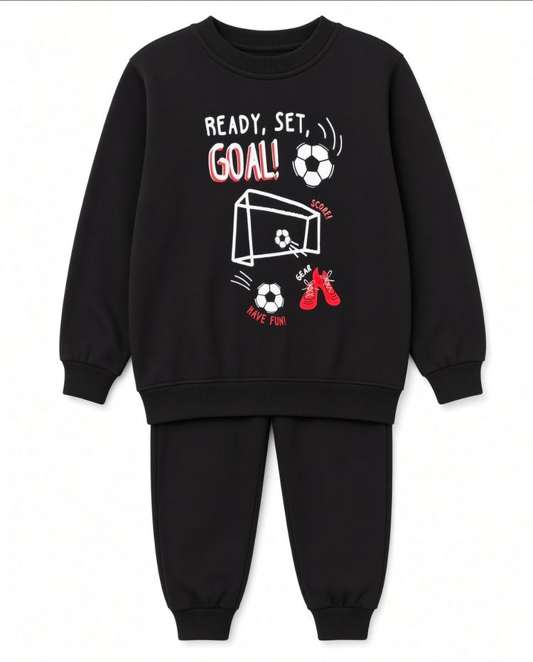 Black Kids Sweatshirt And Jogger Set image 1