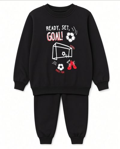 Black Kids Sweatshirt And Jogger Set