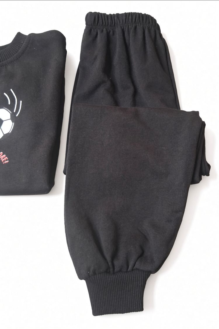 Black Kids Sweatshirt And Jogger Set image 6