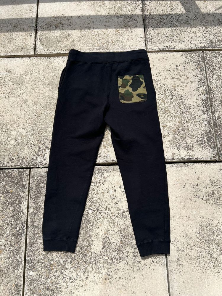 A Bathing Ape Black Joggers With Shark Face And ABC Camo Pocket - Size Large image 2