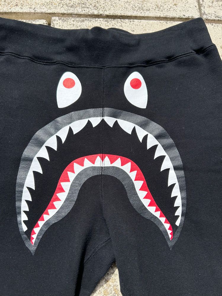 A Bathing Ape Black Joggers With Shark Face And ABC Camo Pocket - Size Large image 3