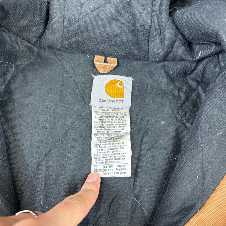 Carhartt J130 BRN Hooded Full-Zip Active Workwear Jacket Brown imagen 4