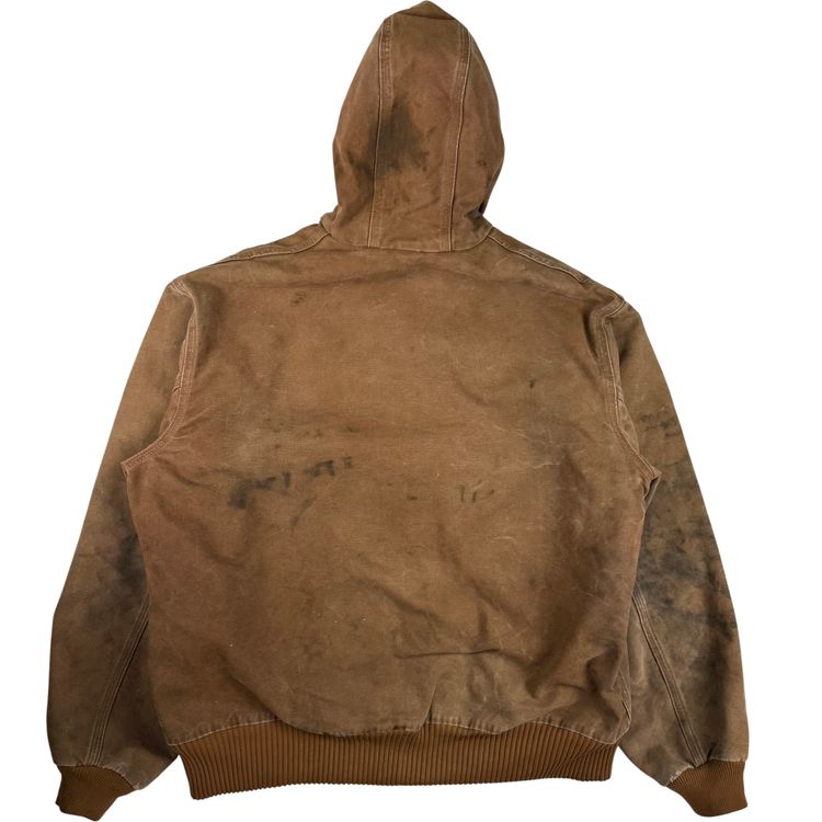 Carhartt J130 BRN Hooded Full-Zip Active Workwear Jacket Brown imagen 2