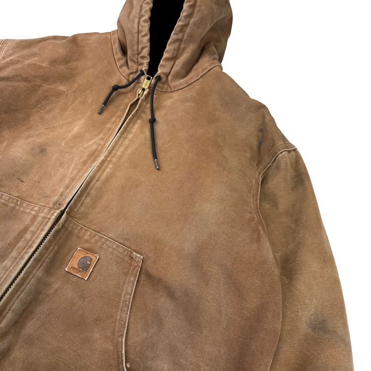 Carhartt J130 BRN Hooded Full-Zip Active Workwear Jacket Brown imagen 7