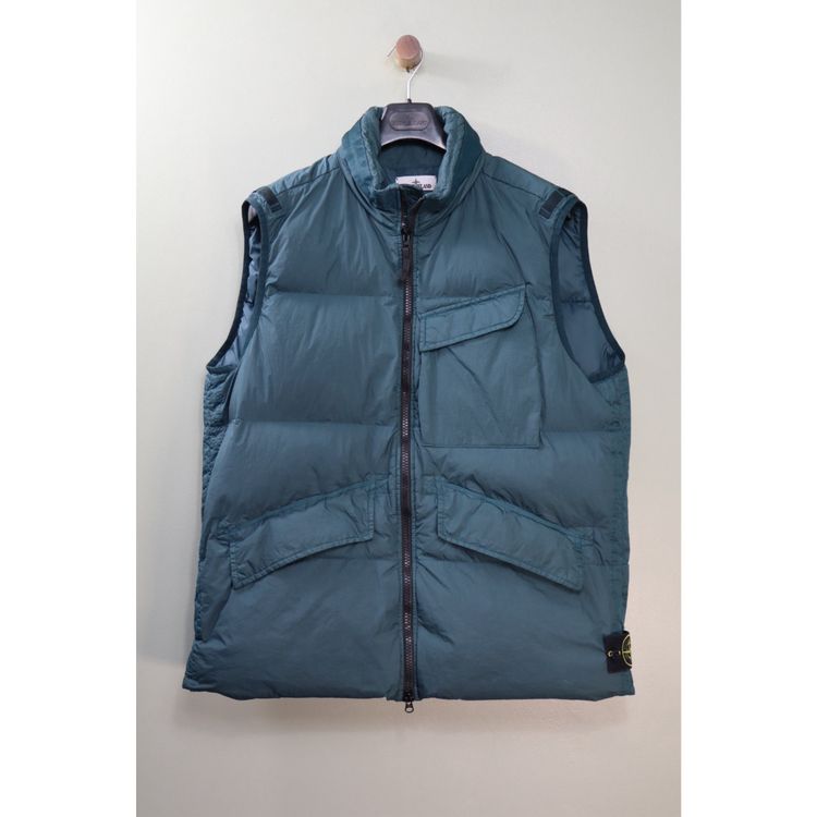 Stone Island Petrol Green Crinkle Reps Down Gilet