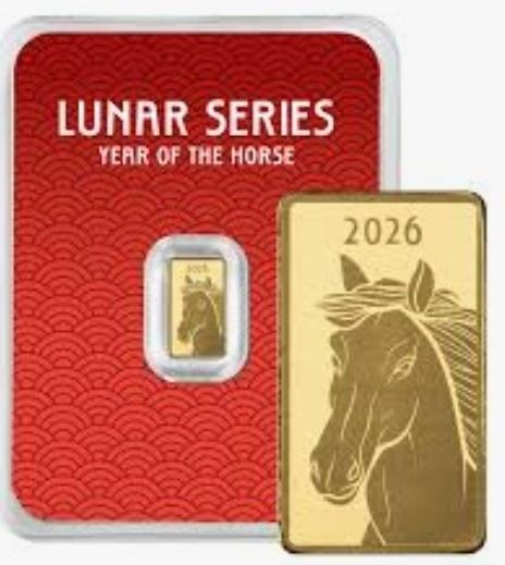1g 999 Gold Bar Lunar Horse series Gold Bar