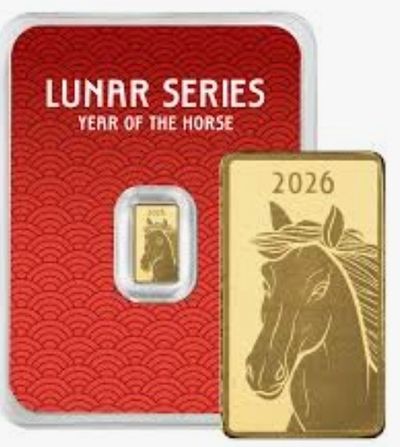1g 999 Gold Bar Lunar Horse series Gold Bar