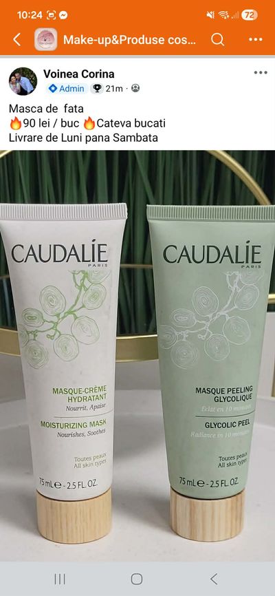 Caudalie Moisturizing Mask And Glycolic Peel