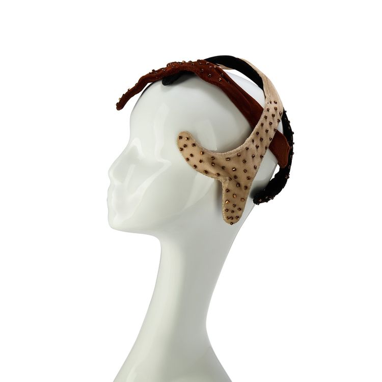 1950s Tri-Colour Velvet Caged Topper Hat 7