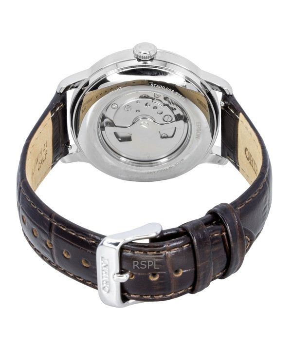 Orient Classic Sun and Moon Leather Strap Green Dial Automatic RA-AK0805E Men's Watch obraz 3