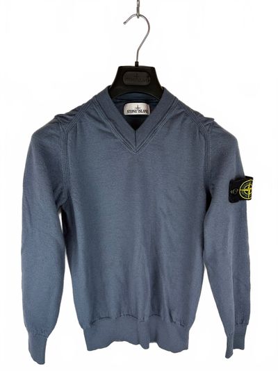 Maglione blu con scollo a V Stone Island - Taglia S