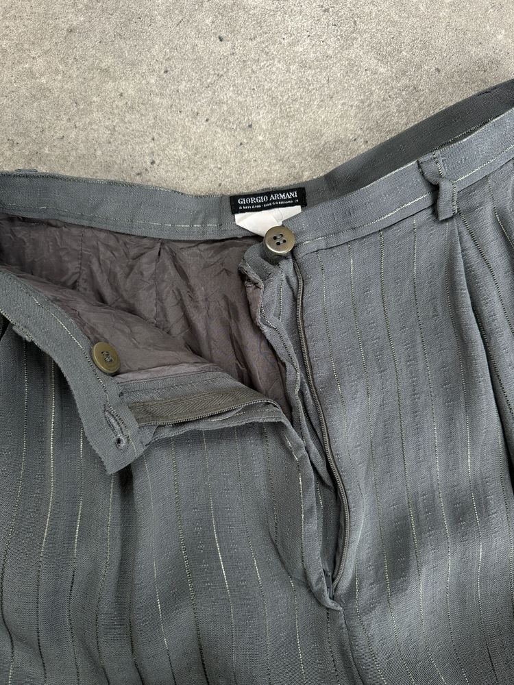 Girogio Armani 1990s Striped Straight Leg Tailored Trousers - W25 6