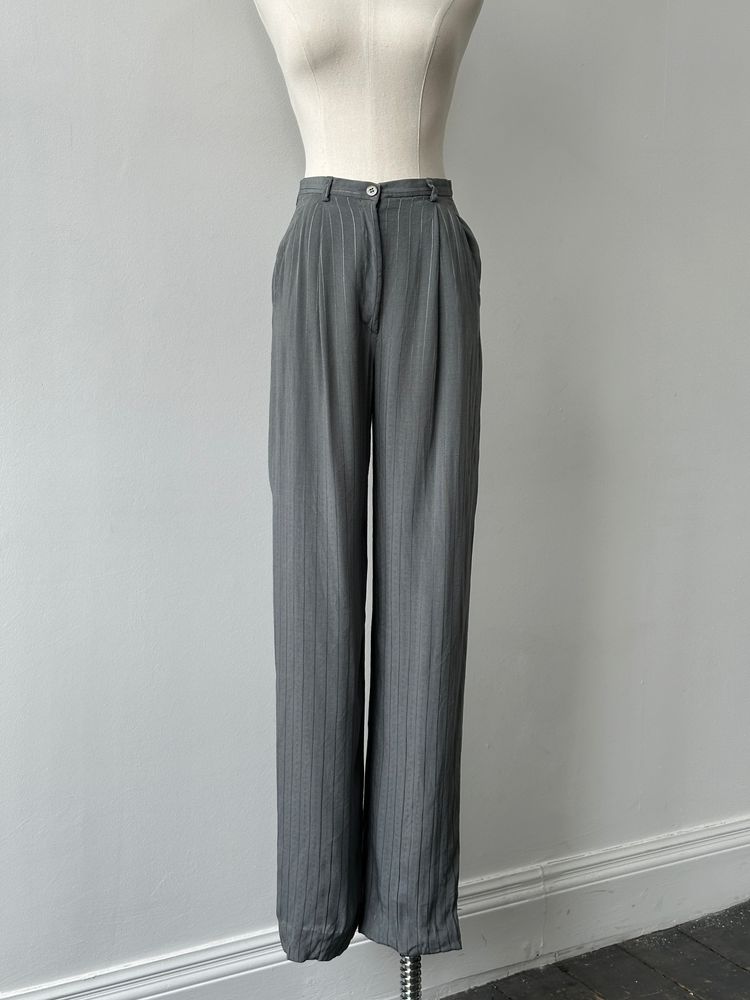 Girogio Armani 1990s Striped Straight Leg Tailored Trousers - W25 4