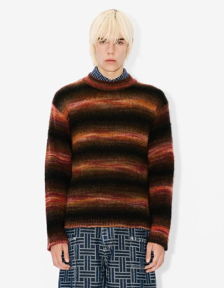 Kenzo Black Embroidered Stripes Sweater image 6