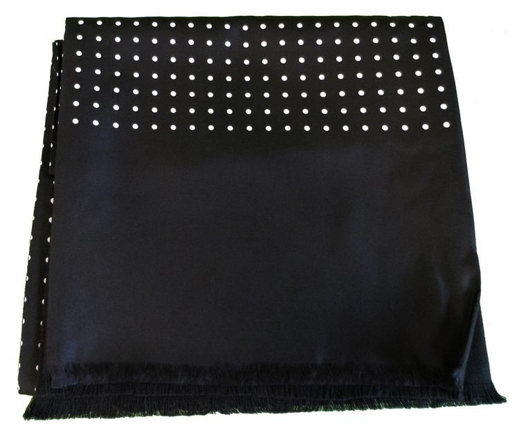 Other Mazeys Classic Retro Mod Mod Tassled Scarf Black Polka Dot product image