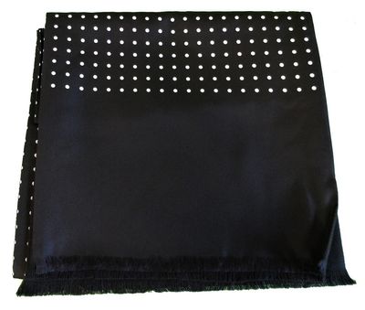 Mazeys Classic Retro Mod Mod Tassled Scarf Black Polka Dot 1