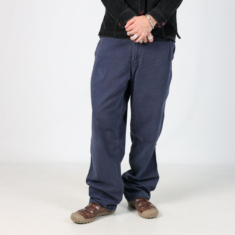 Navy Blue y2ks Carhartt Woven Baggy Pants (34x32) 2