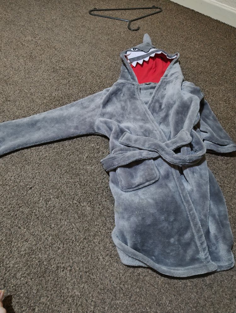 children's shark dressing gown 