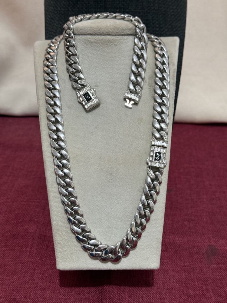 Set Silver Chain Necklace And Bracelet Set product image