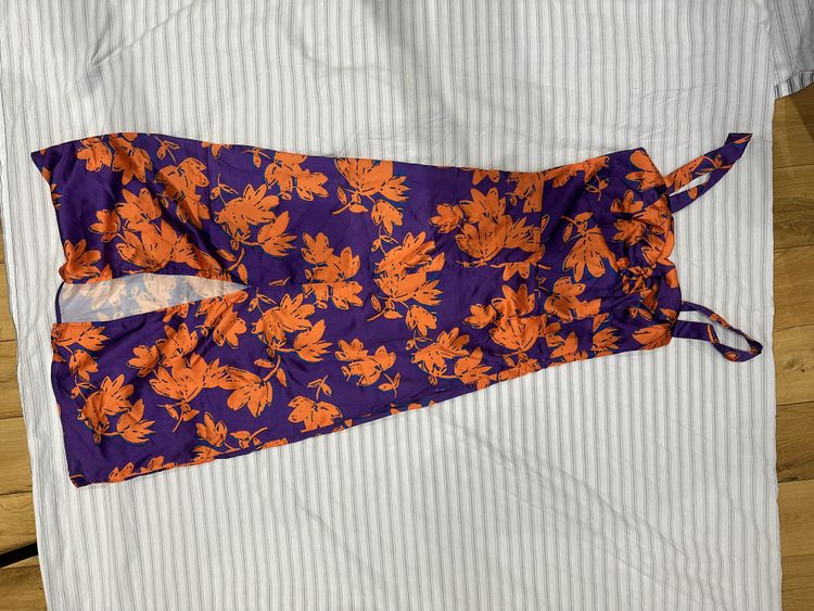 Purple Dress With Orange Floral Print