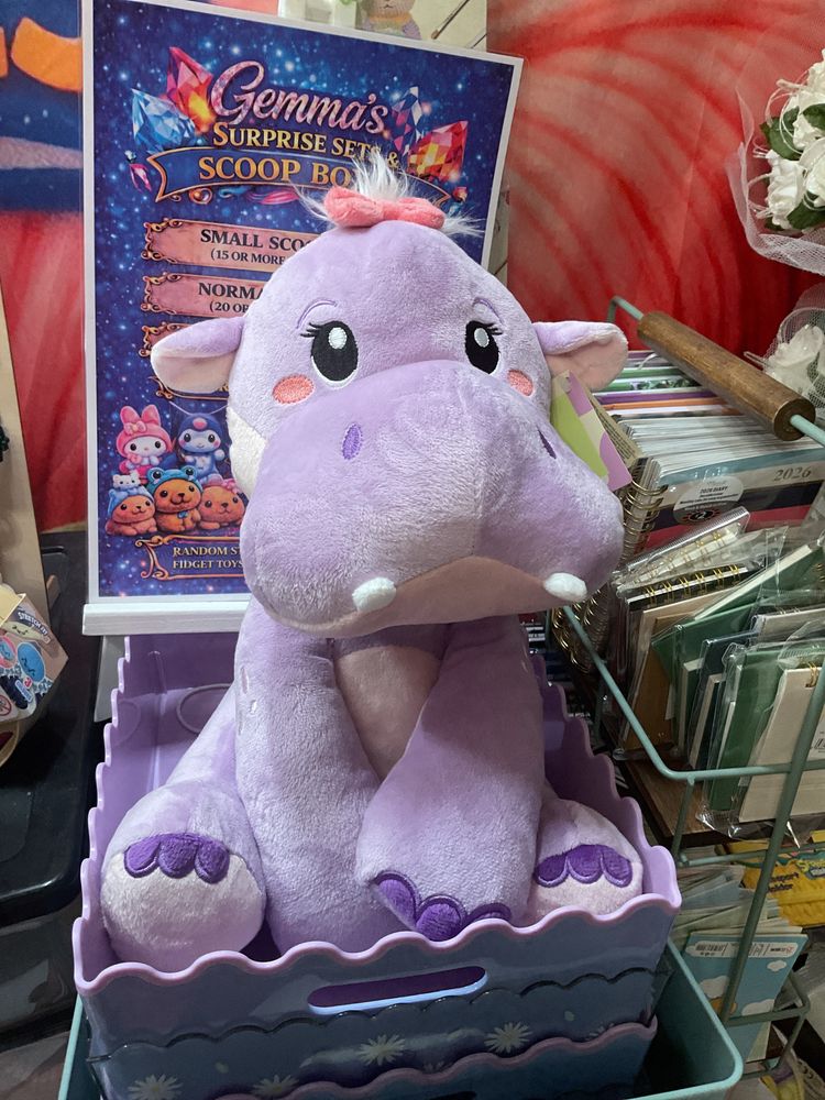 Purple hippo plush