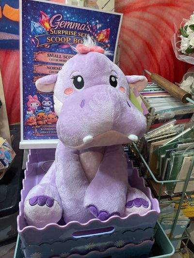 Purple hippo plush