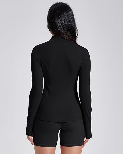 Black Zip-Up Athletic Jacket And Shorts Set image 3