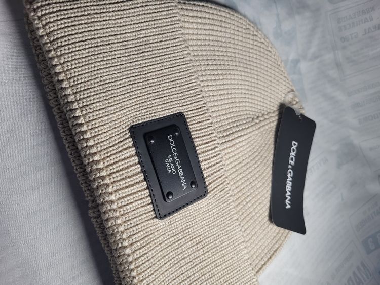 Dolce & Gabbana Beige Knit Beanie image 1