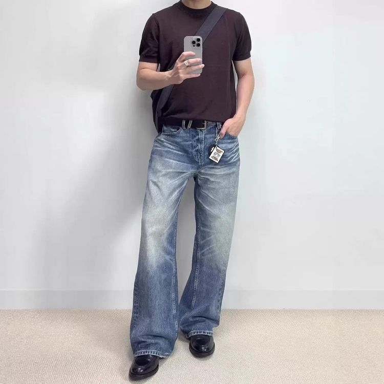 Nudie Jeans Blue Wide-Leg Jeans product image