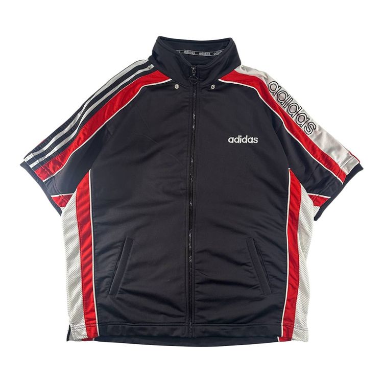 Adidas Short Sleeve Track Jacket Vintage anni 80 Logo Ricamato Uomo (L)