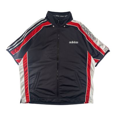 Adidas Short Sleeve Track Jacket Vintage anni 80 Logo Ricamato Uomo (L)