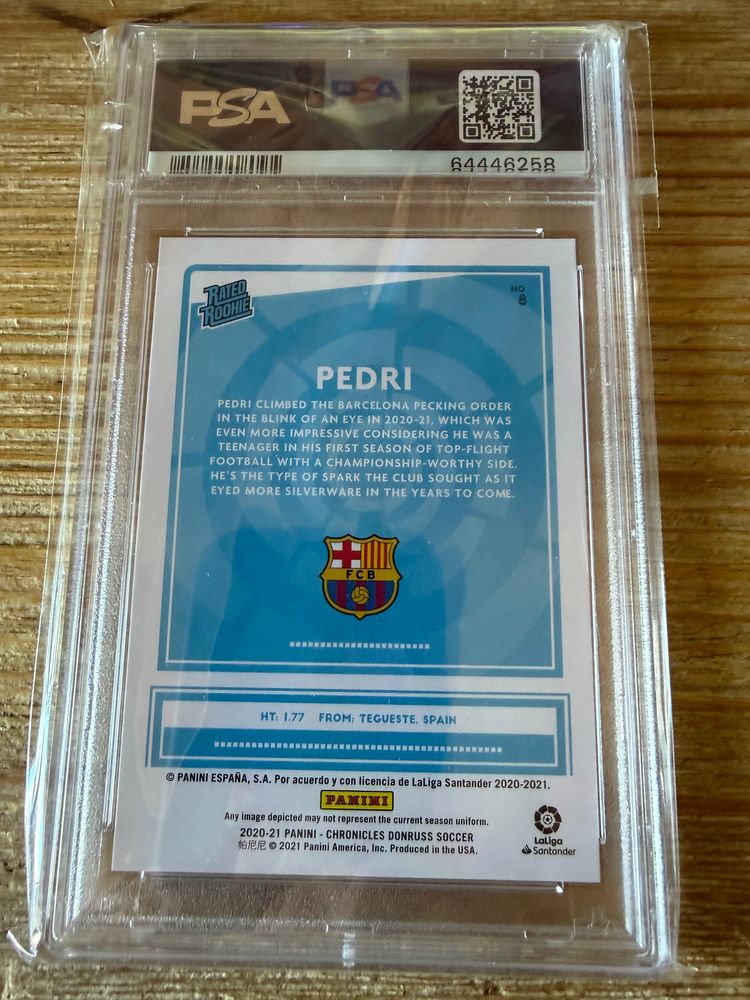 Pedri RC Purple Astro PSA 9 Panini Chronicles 2020-21 Barcelona image 2