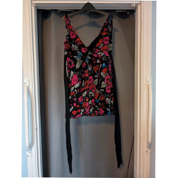 Immagine di Rise Black Floral Abstract Balloon Hem Dress UK 12 Indie Whimsigoth 5