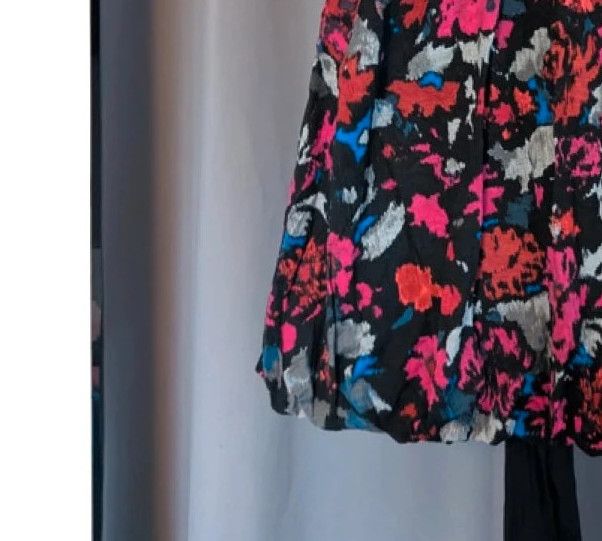 Immagine di Rise Black Floral Abstract Balloon Hem Dress UK 12 Indie Whimsigoth 9