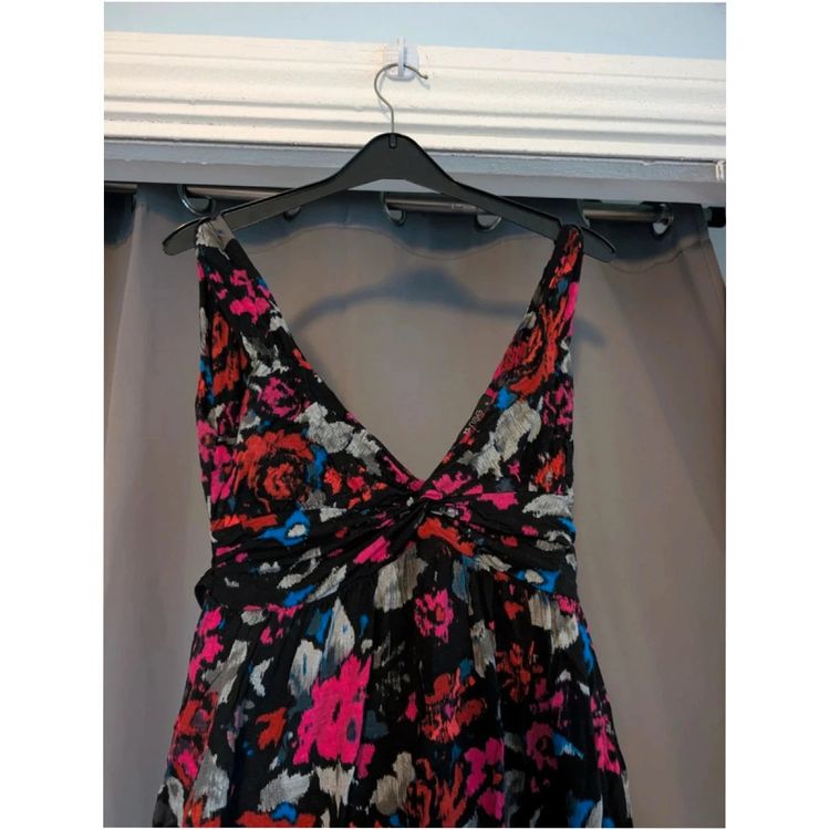 Immagine di Rise Black Floral Abstract Balloon Hem Dress UK 12 Indie Whimsigoth 6